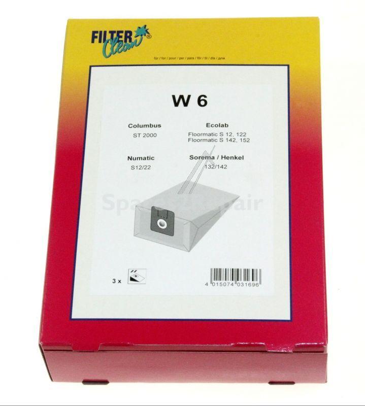 Filterclean Vacuum Cleaner Bags - W6 000702-k Dust Bags X 3
