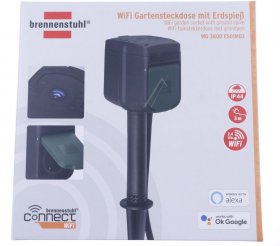 Brennenstuhl Outside Sockets - Wifi Gartensteckdose Mit Erdspiess, 2-fach, 3m Kabel