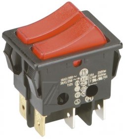 Interbar Rocker Switch - 3652-416 22 Rocker Switch Double On-off 6 Pin 16a-250v 22x30mm