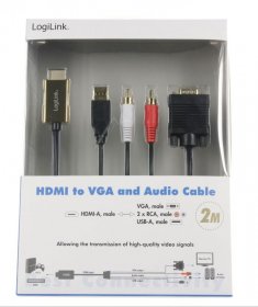 Logilink Hdmi Converter - Cv0052a Hdmi To Vga With Audio Cable 2m Black