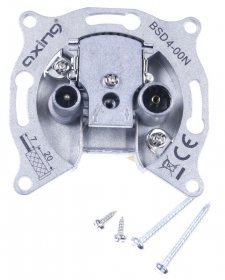 Axing Aerial Outlet Sockets - Bsd 4-00n Bsd00400n Catv-antennensteckdose 51006 Mhzeinzel- Und Stichleitungsdoseruckkanaltauglich 565 Mhzoberflachenveredelt