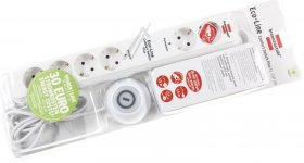 Brennenstuhl 6 Way Socket Outlet Switch - 1159560216 Eco-line Power Strip 6-way 1 5m With Foot Switch