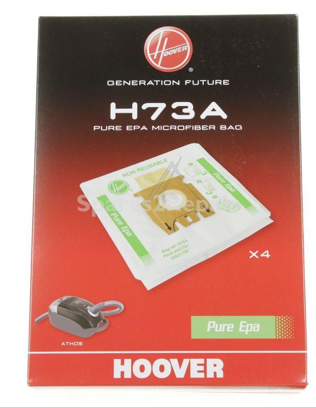 Vacuum Cleaner Bags - H73a 35601738 Microfiber Bags X 4 Pure Dpa Athos Lwn [Candy Hoover]