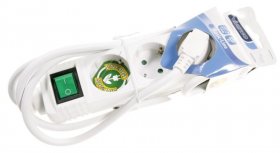 VIVANCO Three-way Plug Adaptor EBLS 3W 3-SOCKET EXTENSION CORD 16A WHITE 1.4 METERS (SCHUKO) 27014