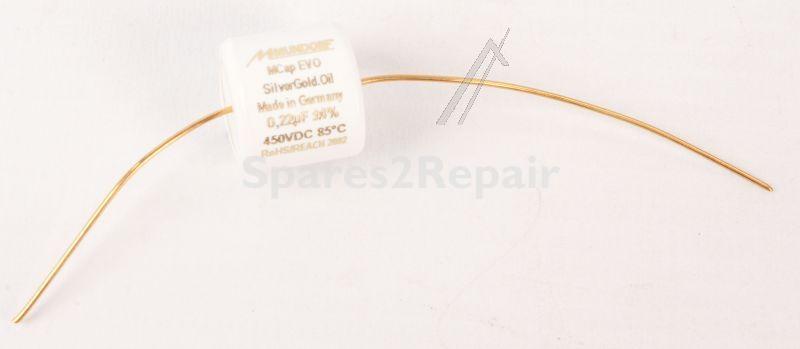Mundorf Foil Capacitor - 0,22uf-450v Audio Filmcap. Axial 85° 16x14mm