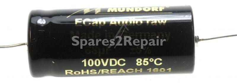 Mundorf 100v Axial Electrolytic 85 Deg - 68uf-100v Audio Elcap Axial 85° 16x39mm Bipolar Raw